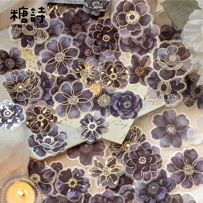 Gold Foil Flakes - 40 fogli di adesivi vintage in